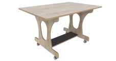Hoogzit tafel L120 x B80 cm grey craft oak Tangara Groothandel voor de Kinderopvang Kinderdagverblijfinrichting